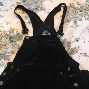 90s Squeeze Jeans Velour Overalls